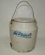 Antique Hirsch Goodies Advertising Stoneware Crock With Bail Handle