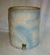 Antique Htf 2 Gal Blue White Salt Glaze Uhl Polar Bear Stoneware Water Cooler