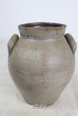 Antique I. M. Mead Portage County Ohio Salt Glazed Ovoid Stoneware Crock Jar