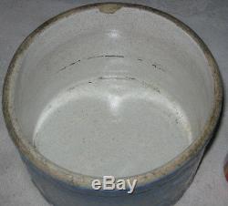 Antique Indian Peace Swastika Butter Stoneware Dairy Cow Art Crock Kitchen Churn