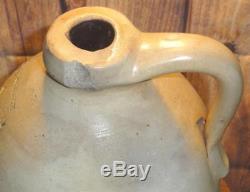 Antique JM Pruden Elizabeth NJ Whiskey Blue Salt Glaze #2 Stoneware Crock Jug