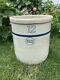Antique Large 12 Gallon Crock Blue Band Stoneware Local Pick Up Only