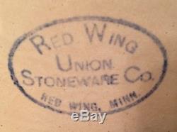 Antique Large Red Wing 3 Gallon Union Stoneware Pottery Crock Marked VERY GOOD
