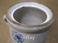 Antique Louisville Pottery Stoneware Crock Butter Churn Double Handle Batter Jug