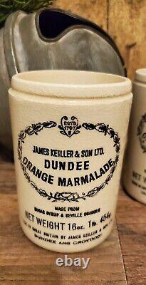 Antique Marmalade Jar Crocks Set of 2 English Stoneware