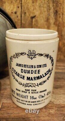 Antique Marmalade Jar Crocks Set of 2 English Stoneware