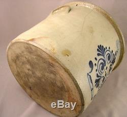 Antique New York Blue Decorated Stoneware crock 19th cent
