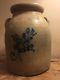 Antique New York Stoneware Co. 2 Gal Crock Withcobalt Blue Decoration Mint Cond