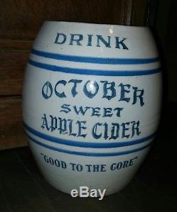 Antique October Sweet Apple Cider Stoneware Crock