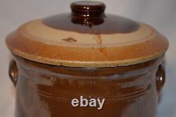 Antique One Gallon Salt Glazed Stoneware Crock & Lid E & LP Norton Bennington VT