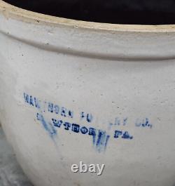 Antique One Gallon Stoneware Signed Hawthorn Pottery Co. Crock Pennsylvania