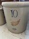 Antique Original 10 Gallon Red Wing Crock With Approx. 4 Wing Feather Patented