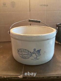 Antique Overall The Park & Pollard Co. Boston Advertising Butter Crock