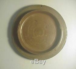 Antique PENNSYLVANIA STONEWARE Butter CROCK with ORIGINAL TOP and BLUE DECORATION