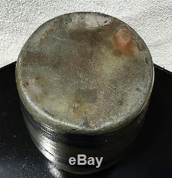 Antique Pa Stoneware Salt Glaze Cobalt Blue 3 Striper One Gallon Crock Jar Jug