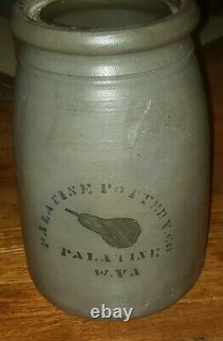 Antique Palatine Pottery WV Stoneware Crock Pear SCARCE