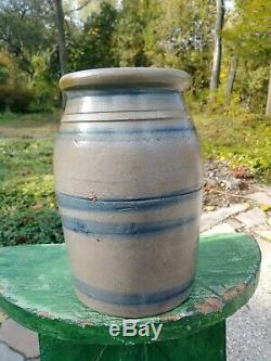 Antique Pennsylvania 5 Stripe Stoneware Crock