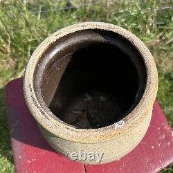 Antique Pennsylvania Stoneware Crock Beige Cylinder Tall 19th Century Primitive