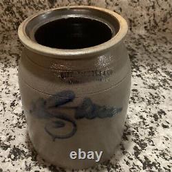 Antique Pennsylvania Stoneware Crock Signed Sipe, Nichols & Co Williamsport PA