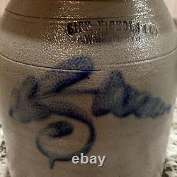 Antique Pennsylvania Stoneware Crock Signed Sipe, Nichols & Co Williamsport PA