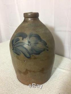 Antique Pfaltzgraff Blue Salt Glaze Decorated Stoneware Jug Crock 1-Gal York PA