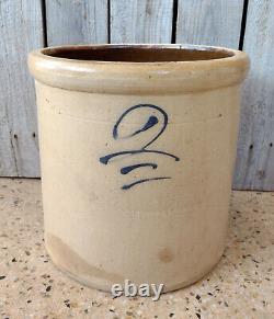 Antique Primitive 2 Gallon Red Wing Salt Glaze Stoneware Crock