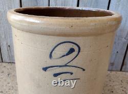 Antique Primitive 2 Gallon Red Wing Salt Glaze Stoneware Crock