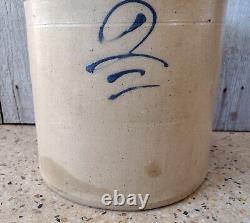 Antique Primitive 2 Gallon Red Wing Salt Glaze Stoneware Crock