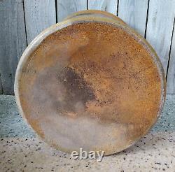 Antique Primitive 4 Gallon Salt Glaze Stoneware Crock, Cobalt Target Bee Sting