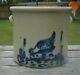 Antique Primitive Cobalt Blue Decorated Stoneware Crock/jug-2gl Ny Chicken