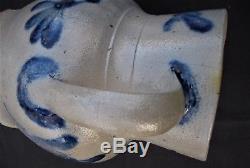 Antique Primitive Cobalt Blue Decorated Stoneware Crock/jug/pitcher-mid Atlantic