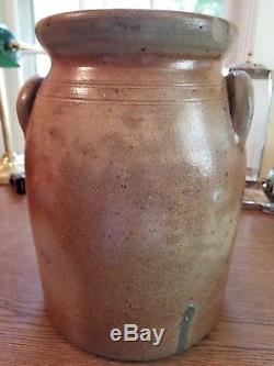 Antique Primitive New York State Stoneware Signed LYONS 2 Gallon Crock