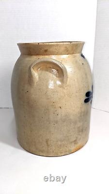 Antique Primitive Salt Glazed Stoneware C. HART & SON SHERBOURNE NY Crock