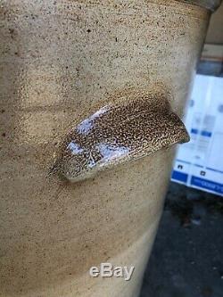 Antique Primitive Salt Glazed Stoneware Crock 40 Gallon Huge Rare Wax Seal Old