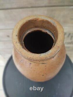Antique Primitive Salt Glazed Stoneware Crock Jar Bottle Storage Canning