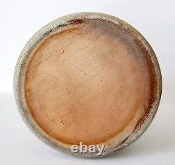 Antique Primitive Salt Glazed Stoneware Crock Jar With LID