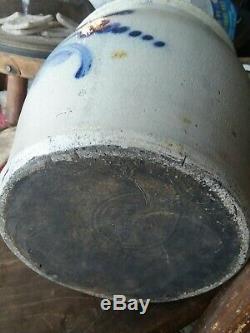 Antique Primitive Salt Glazed colbalt Stoneware Cowden & Wilcox 1 Gallon Crock