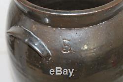 Antique Primitive Southern Pottery 5 Gallon Stoneware Butter Churn Crock Jar