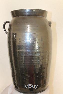 Antique Primitive Southern Pottery 5 Gallon Stoneware Butter Churn Crock Jar