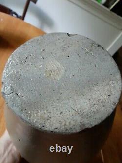 Antique Primitive Stoneware Crock Gray 9 T