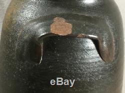 Antique Primitive Stoneware Crock/Jar Marked 2 Nice Brown Glaze