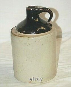 Antique Primitive Stoneware Jug Crock Jar Art Pottery Old Vintage Country Farm B