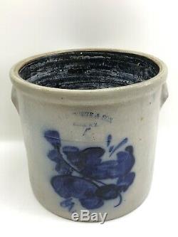 Antique Primitive Stoneware N. A. White & Son Utica, N. Y Salt Glazed Cobalt Blue