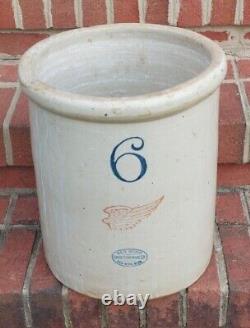 Antique Primitive Vintage Red Wing Minnesota 6 Gallon Stoneware Crock Farm Store