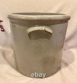 Antique RARE 1896 Red Wing Union Stoneware 5gal Black Stamp Elephant Ear Crock