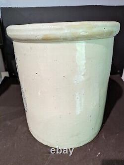 Antique RED WING 6 Gal. BLUE Birch LEAVES Crock STONEWARE