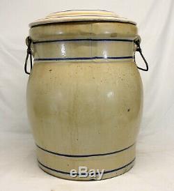 Antique RED WING Union Stoneware 6 Gallon WATER COOLER with LID RARE SIZE large