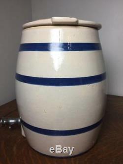 Antique ROBINSON RANSBOTTOM 2 Gallon Stoneware Water Cooler with Lid Spout Vintage