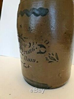 Antique Racine Ohio Stoneware Crock Jar