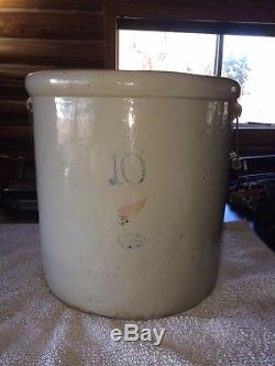 Antique Red Wing 10 Gallon Stoneware Crock Very Good Condition